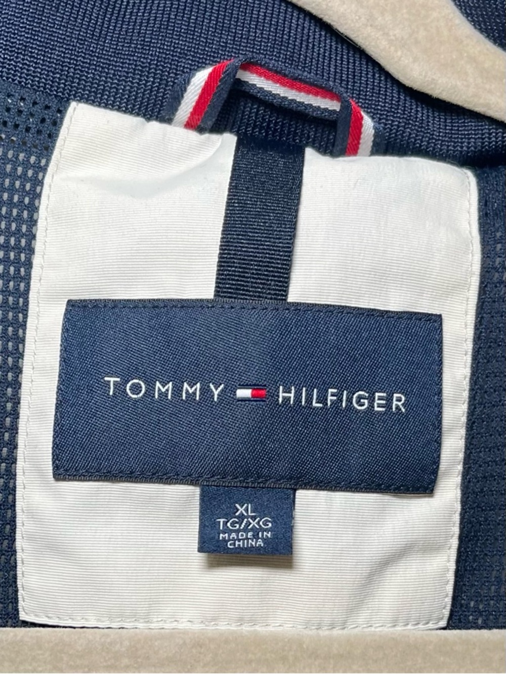 Tommy Hilfiger White Bomber Jacket with Navy Trim - Picture 3 of 8
